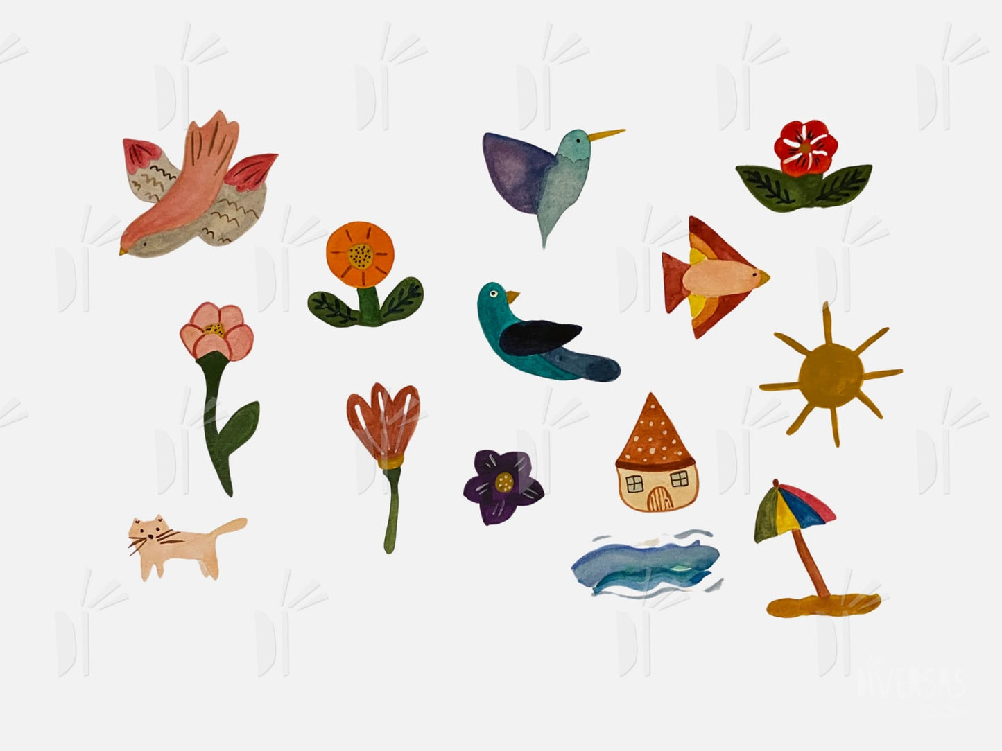 Set de stickers "Animales y Estaciones"