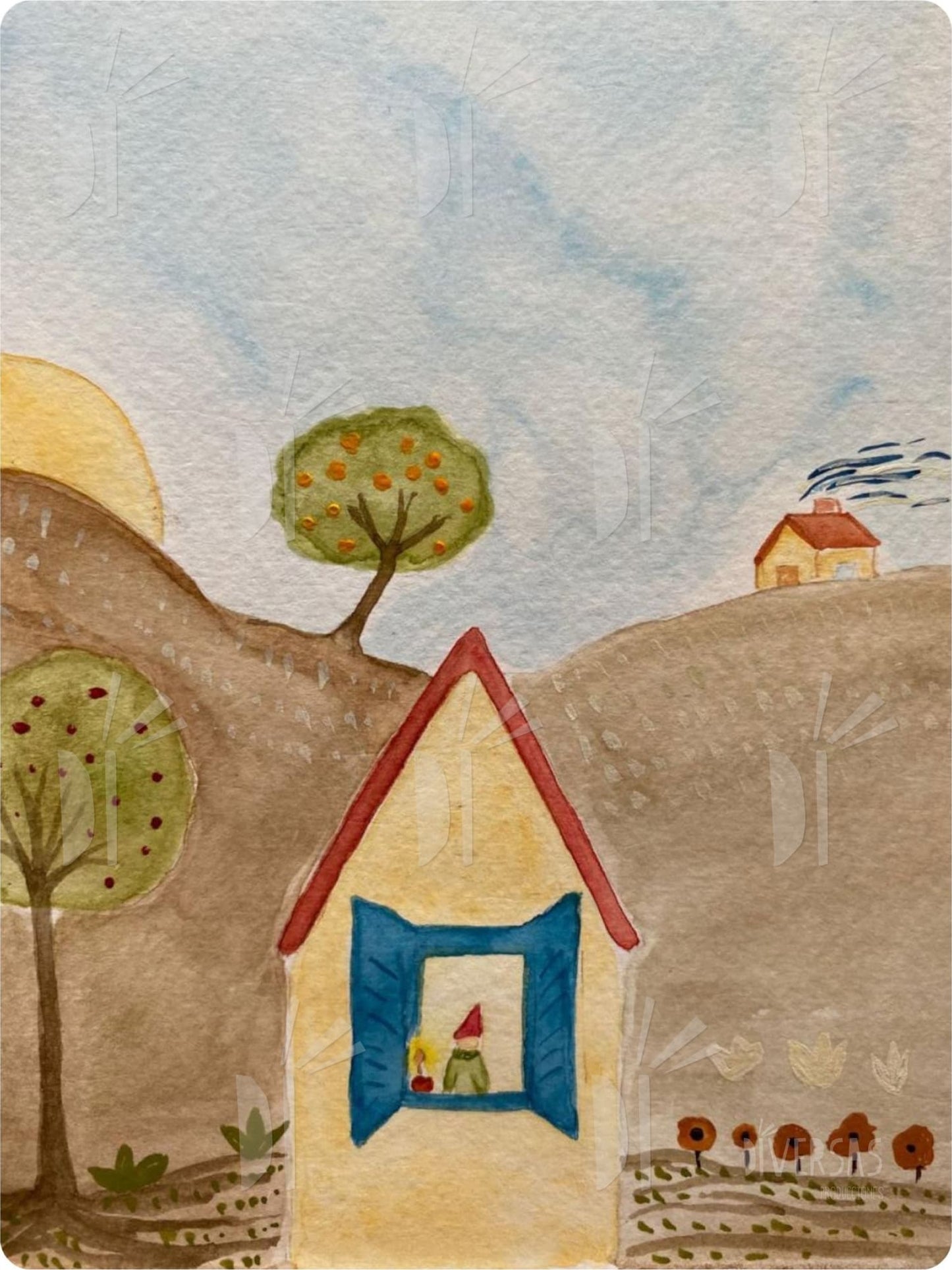 Colección de 30 postales con ambientes mágicos en acuarela