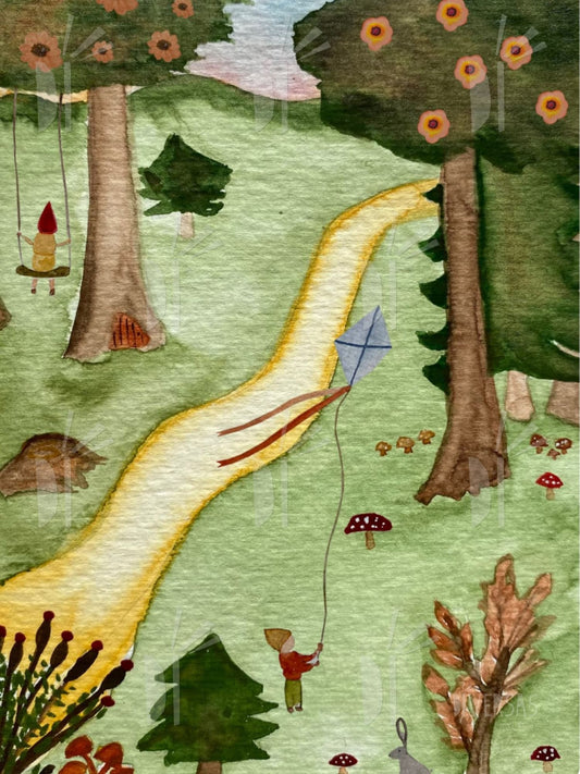 Set de 3 postales "Niños y Estaciones"