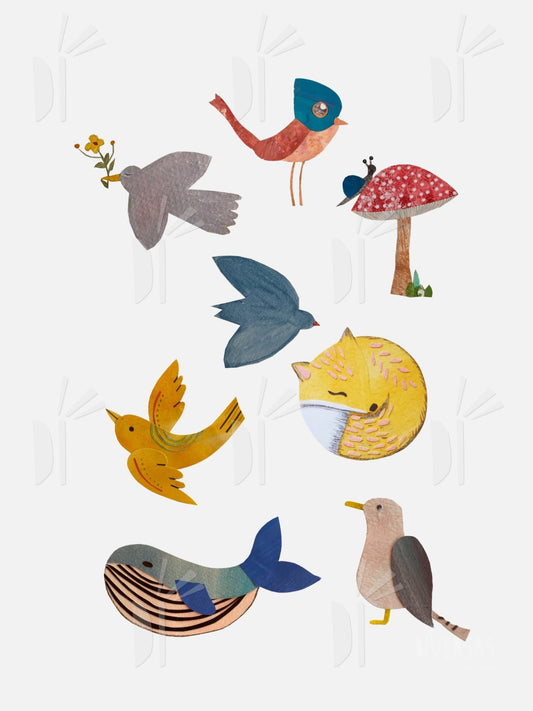 Set de stickers "Animales y Estaciones"